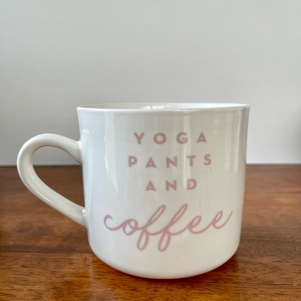 YOGA PANTS AND COFFEE 16oz Stoneware Coffee Cup Mug by Opalhouse